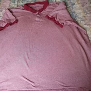 Route 66 Red  Short Sleeve Polo Shirt with White striped collar Men 3XL